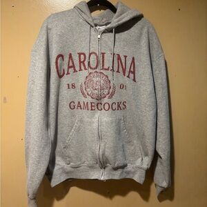 Champion Gray Carolina Gamecocks Zip-Up Hoodie
